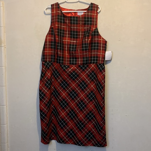 NWT Children’s Place Adult Holiday Plaid Sleeveless Dress Size 18 - Picture 2 of 6